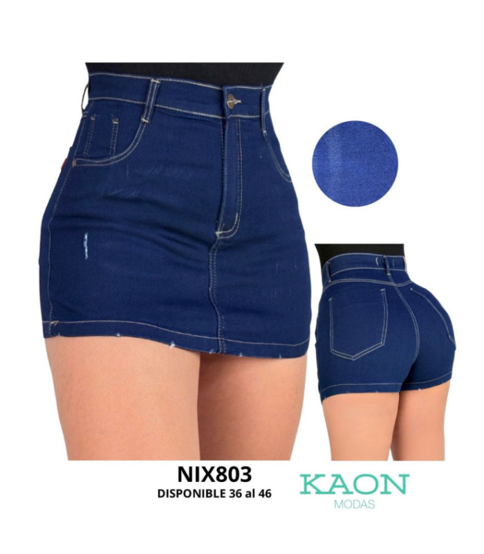 SHORT POLLERA JEANS 36 AL 46.NIX