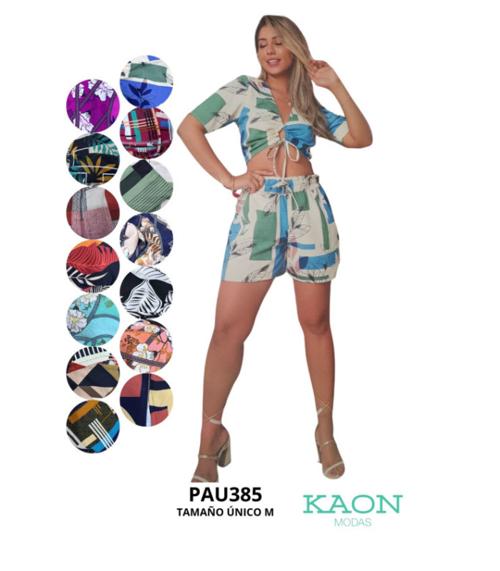 CONJUNTO SHORT FEM.ESTAMPADA.