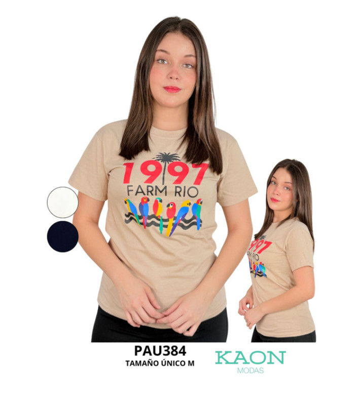 REMERA FEM.M/C ALGODON 5 MODELO DIFERENTES