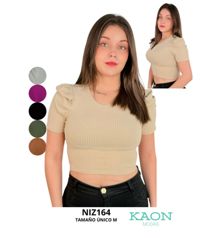 CROP M/C PRINCESA TELA RIBANA