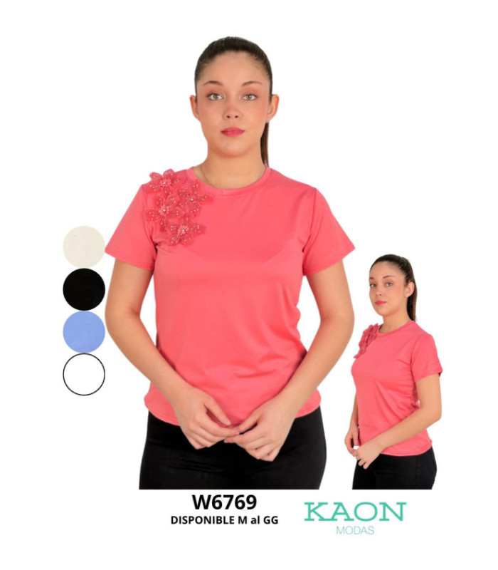 BLUSA ALG.DETALLE FLOR M AL GG.