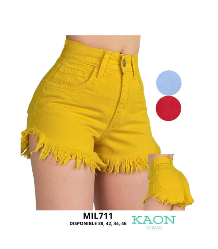 SHORT JEANS FEM.COLORIDO 36 AL 46.MILKU