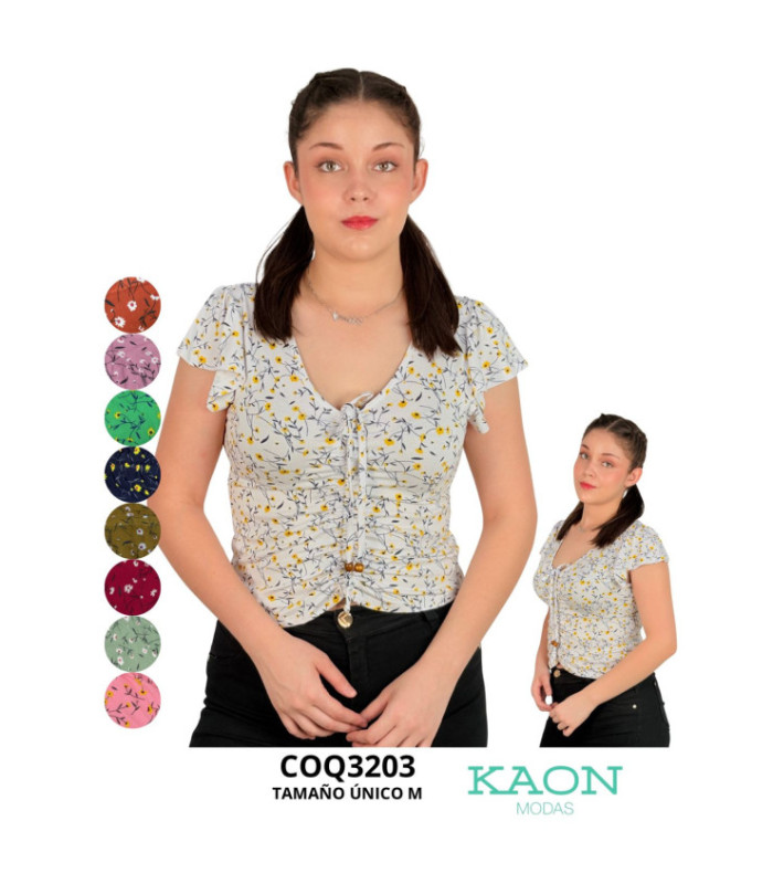 BLUS M/C SRTA.FLOREADO FRUNCIDO.COQUETA