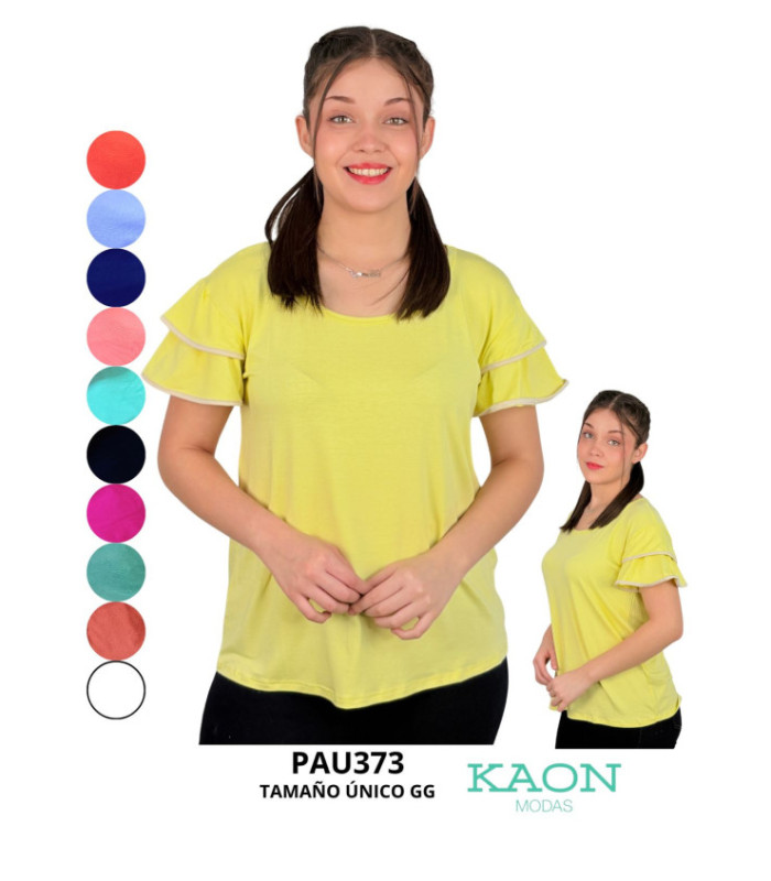 BLUSA M/C SRA.FRUNCIDO EN LA MANGA