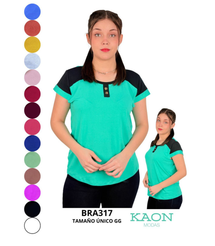 BLUSA SRA.M/C COLOR COMBINADO