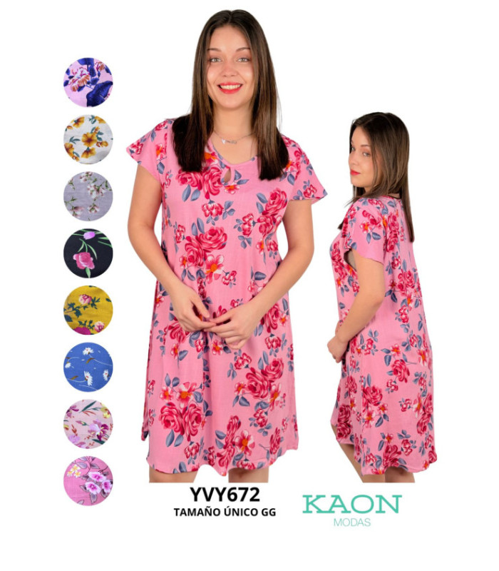 VESTIDO M/C SRA.FLOREADO