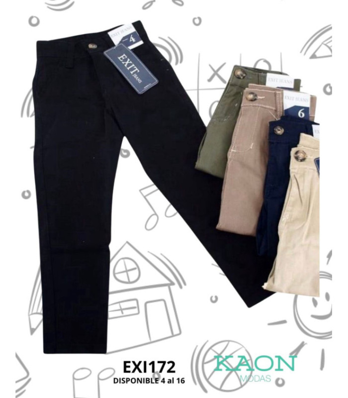 PANT. INFANTIL COLORIDO 4 AL 16.EXIT