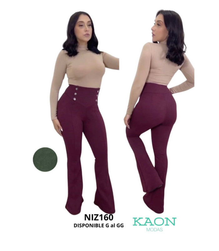CALZA FLARE CON BOTONES EN LA CINTURA