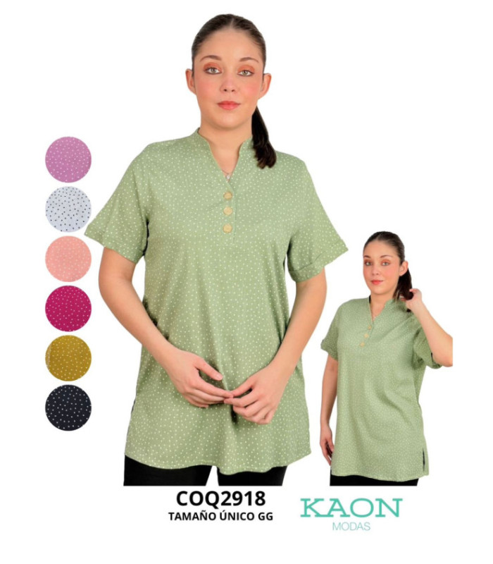 BLUSA SRA.M/C A MOTAS.COQUETA