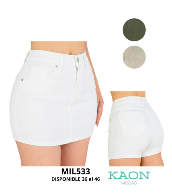 SHORT POLLERA JEANS 36 AL 46.MILKU