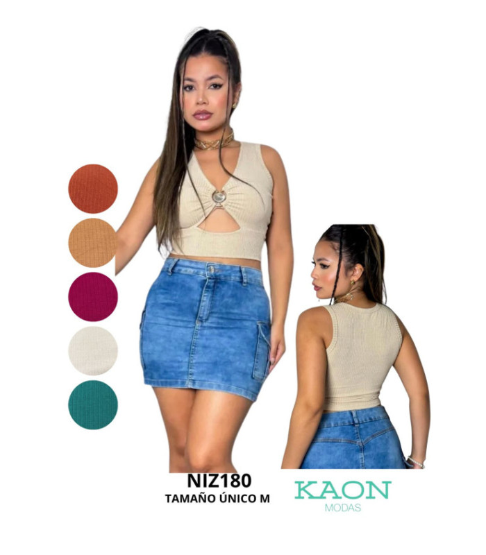 CROP SIN MANGA,ESCOTADO Y ABERTURA