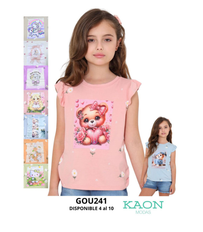 BLUSA INFANTIL MANGA FRUNCIDO