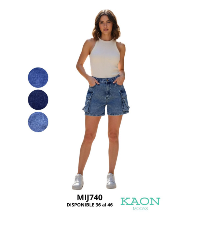 SHORT JEANS FEM. CARGO 36 AL 46 . MIJIN