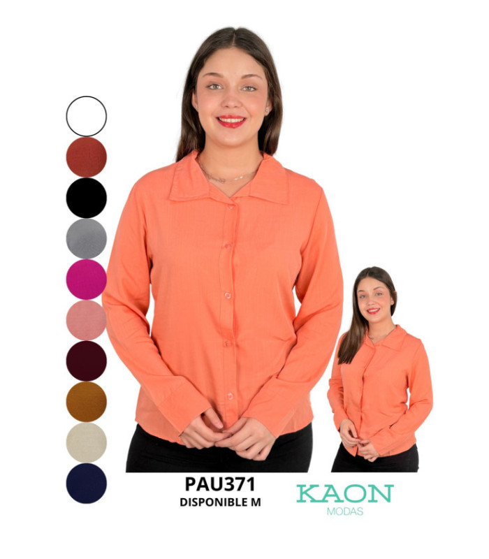 CAMISA M/L FEM. TELA LINO