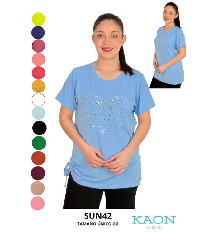 BLUS SRA.M/C C/ BRILLO ENFRENTE.SUNKISSED