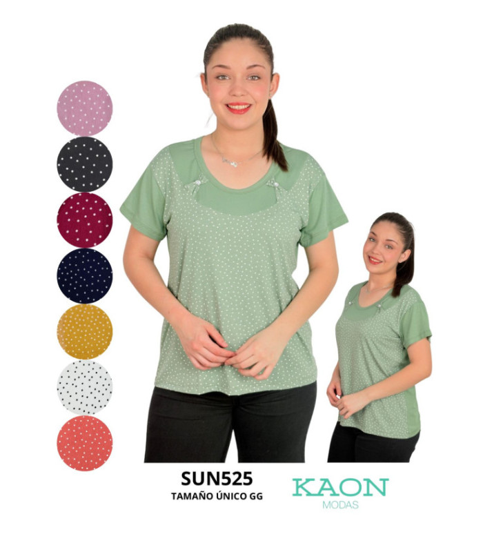 BLUSA SRA.M/C A MOTAS.SUNKISSED