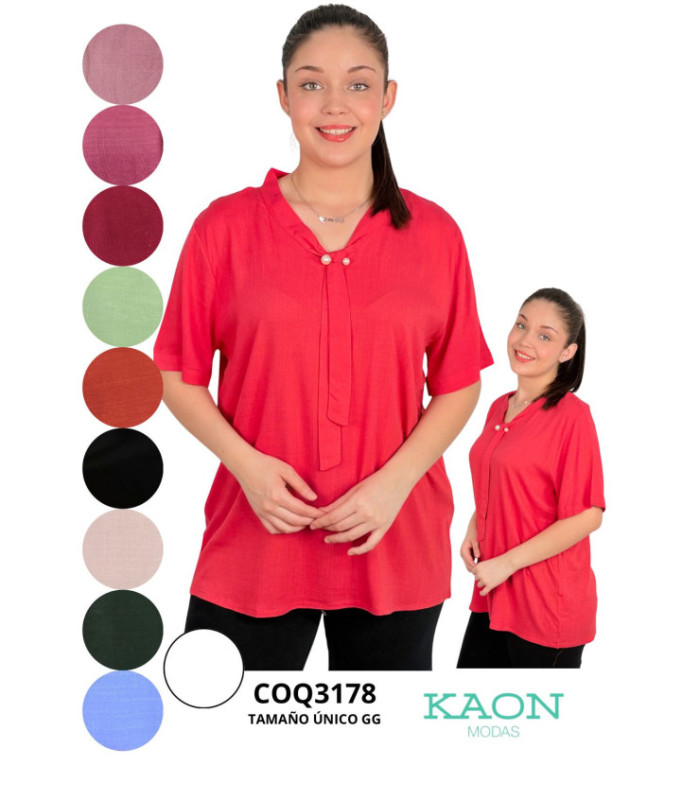 BLUSA SRA.TELA LINO.COQUETA