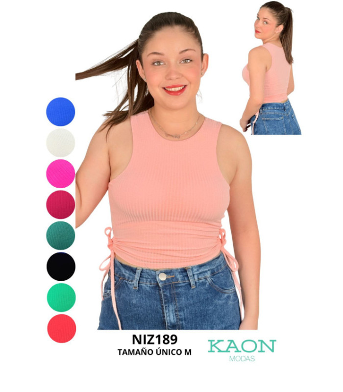 BLUS.SRTA.SIN MANGA,TIRAS Y ABERTURA