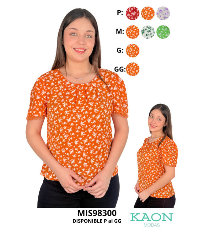BLUSA M/C SOCIAL,FLOREADA