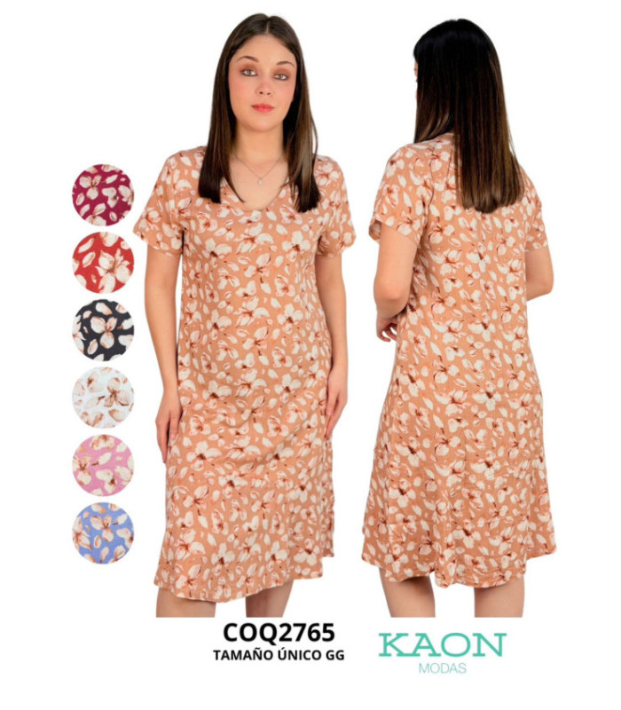 VESTIDO M/C SRA.FLOREADO.COQUETA