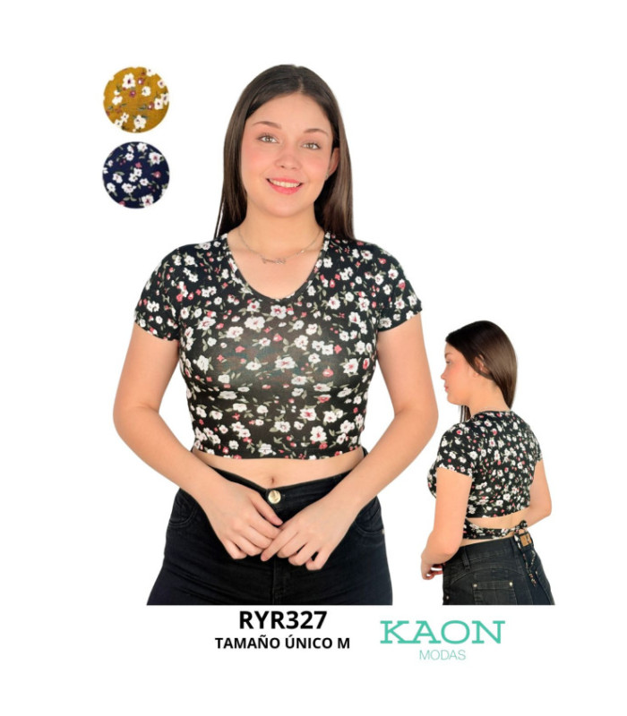 CROP M/C FLOREADO DE ATAR ATRAS.RYR