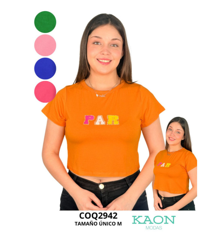 CROP ALGODON M/C.COQUETA