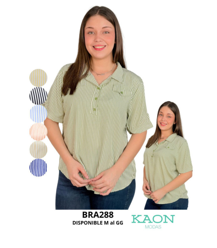 CAMISA SRA.LISTRADO M/C 2 MODELOS