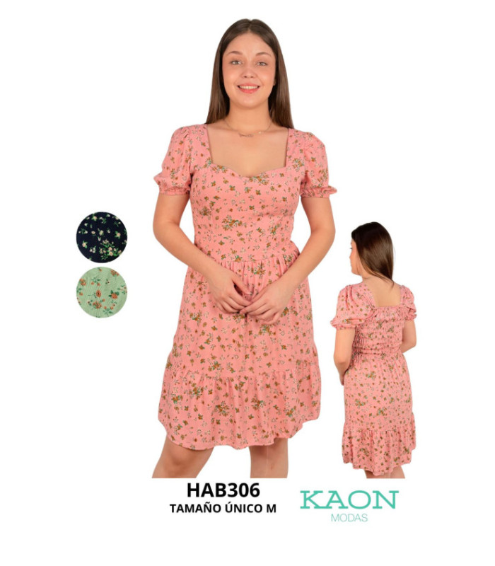 VESTIDO SRTA. M/C FLOREADO