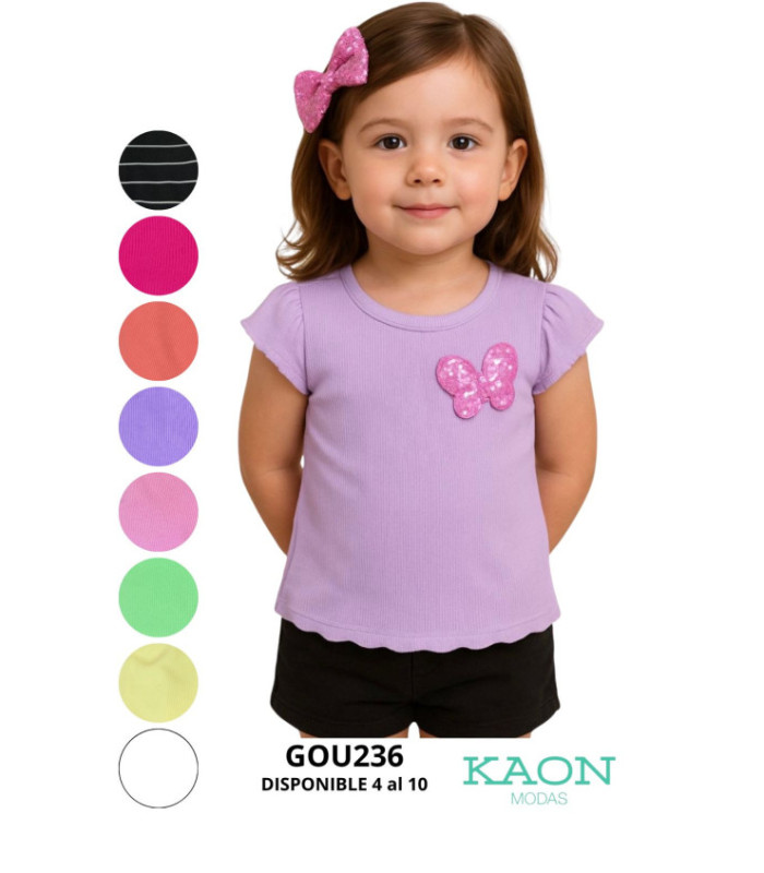 BLUSA INFANTIL M/C DETALLE MONHO