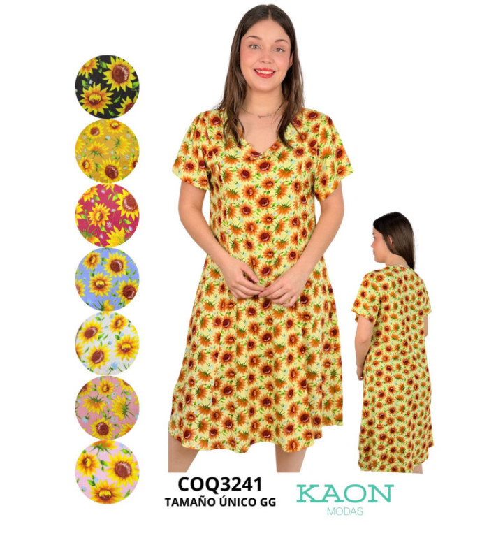 VESTIDO SRA.FLOREADO TELA LINO.COQUETA