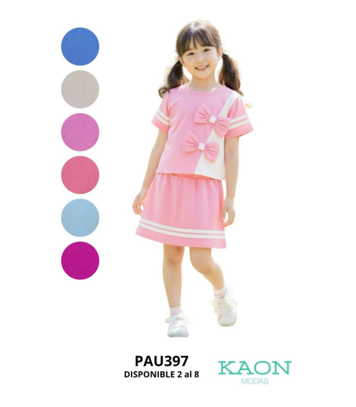 CONJUNTO SHORT POLLERA ALGODON