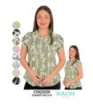 Blusa Srta.m/C Estampada C/ Perlita.coqueta - Kaon Modas CDE