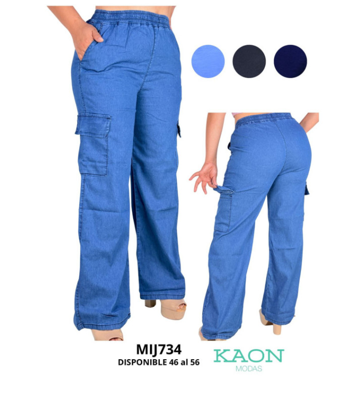 PANTALONA SRA CARGO JEANS. 46 AL 56. MIJIN