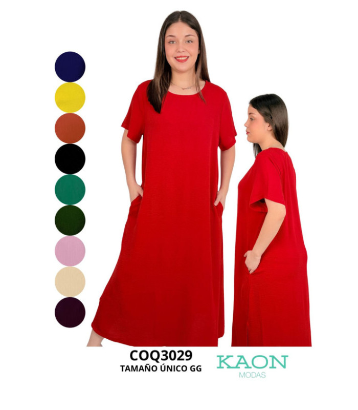 VESTIDO SRA.M/C TELA DUNNA.COQUETA