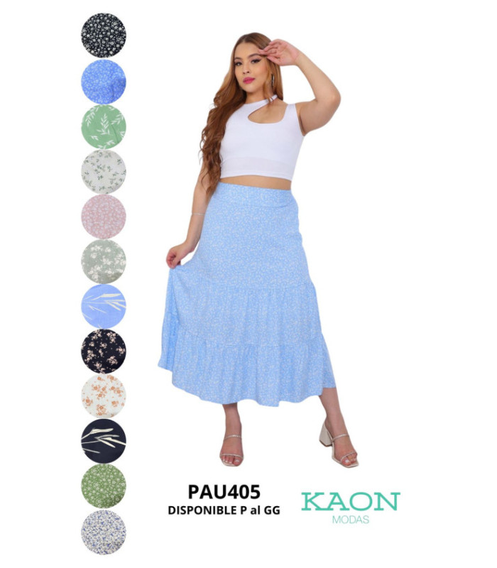 POLLERA DE TELA ESTAMPADA