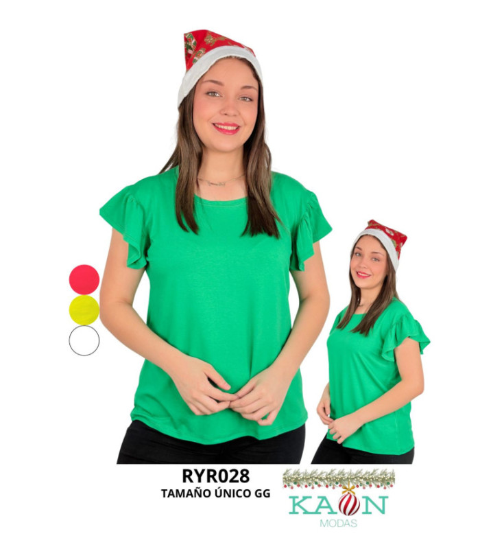 BLUSA M/C ALG.SRA.MANG.BABADO.RYR