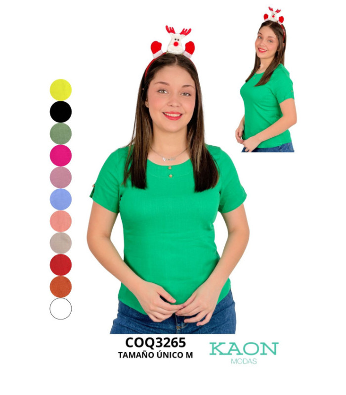 BLUSA SRTA.M/C TELA LINO.COQUETA