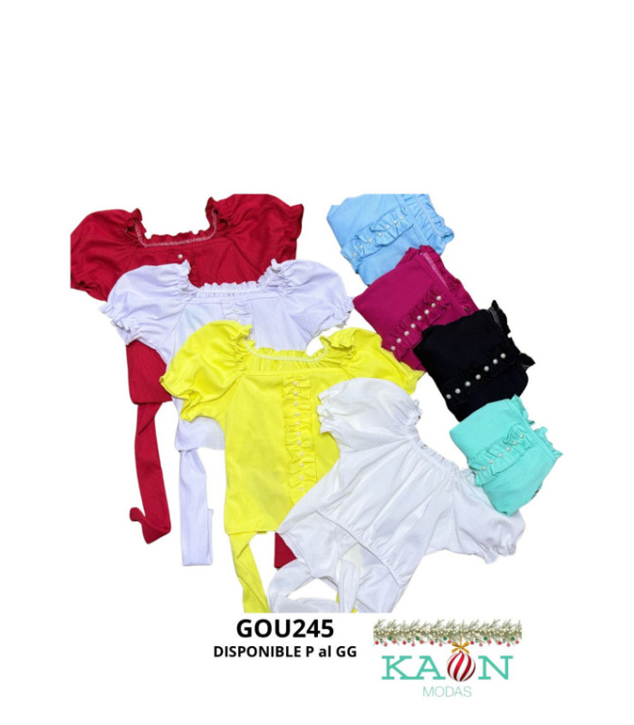 BLUSA INFANTIL M/C DE ATAR ATRAS