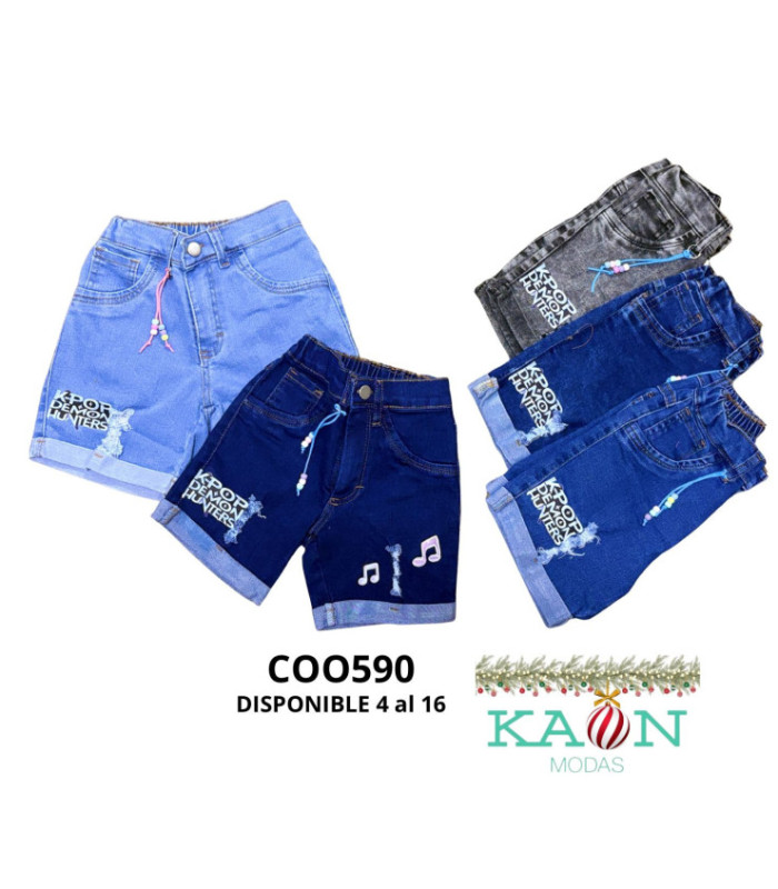 SHORT JEANS P/ NENA RASGADO 4 AL 16.COOKIE