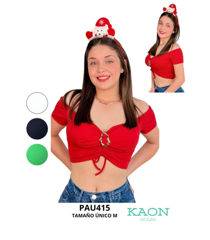 CROP M/C FRUNCIDO EN FRENTE