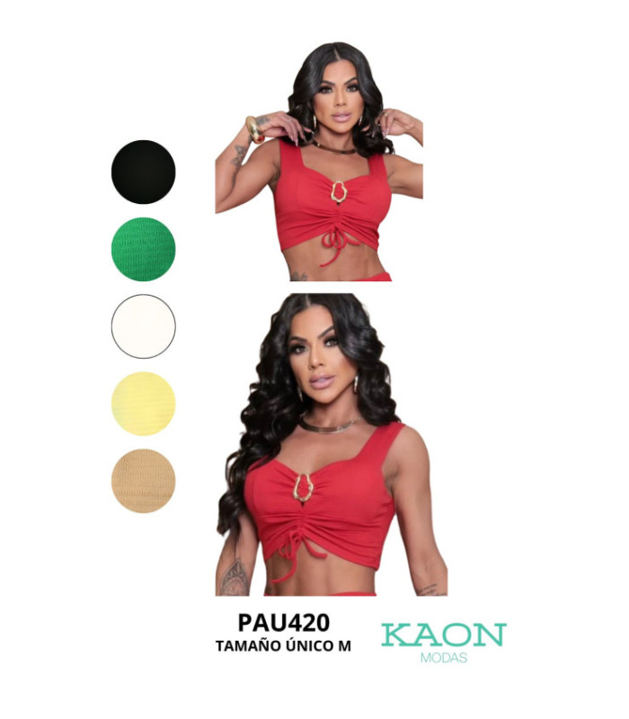 CROP SIN MANGA,FRUNCIDO EN FRENTE