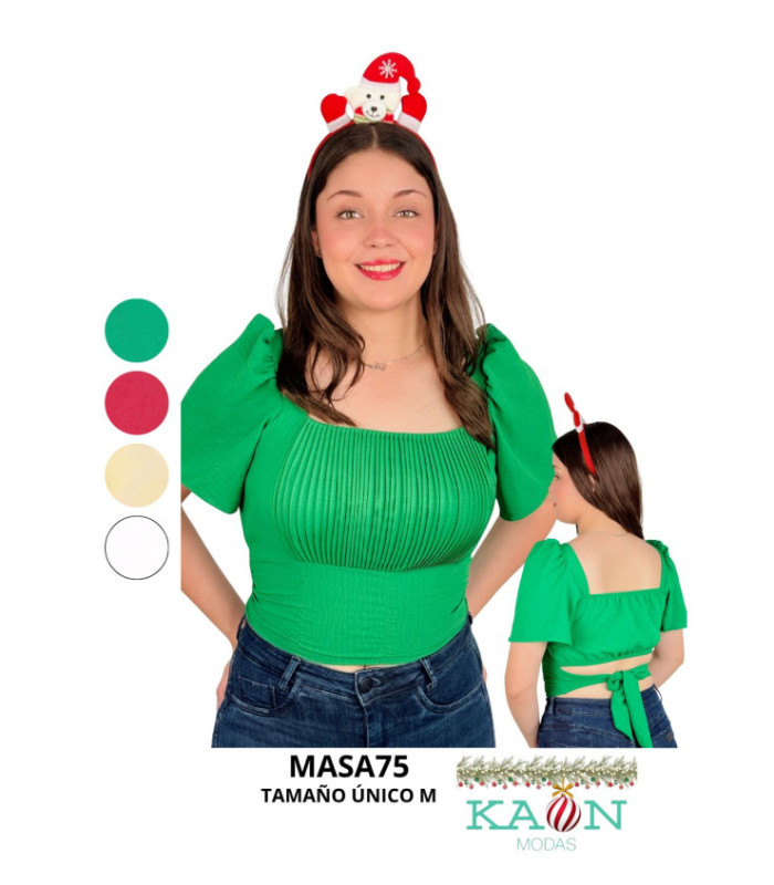 CROP M/C FRUNCIDO EN FRENTE