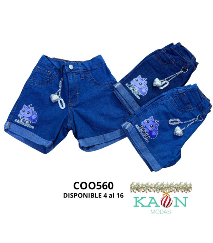 SHORT JEANS PARA NENA 4 AL 16.COOKIE