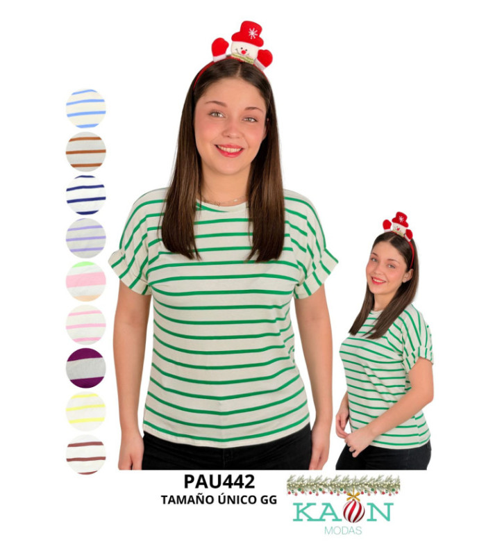 BLUSA M/C SRA.ALG.LISTRADO.