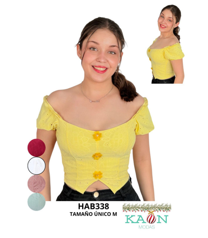 CROP BRODERIE M/C BRODERIE