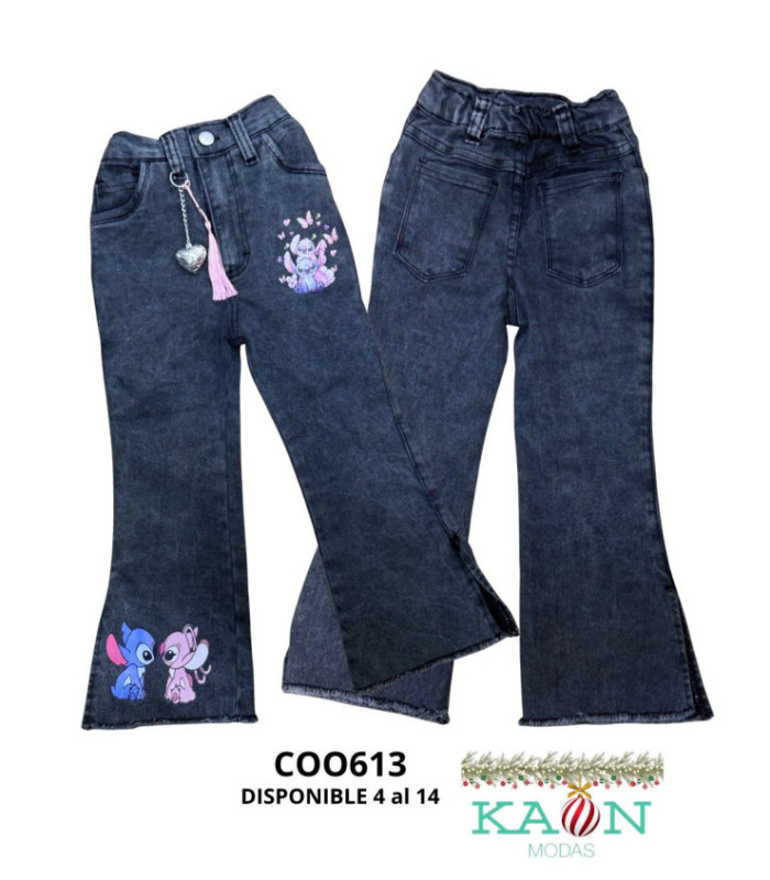 PANT.JEANS FLARE INFANTIL 4 AL 14 COOKIE