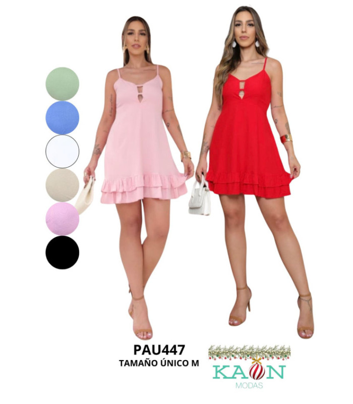 VESTIDO SOLERA CORTO COLOR  LISO