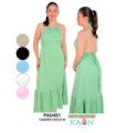 Vestido Largo De Atar En El Cuello - Kaon Modas CDE