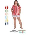Blusa Plus Size A Rayas - Kaon Modas CDE