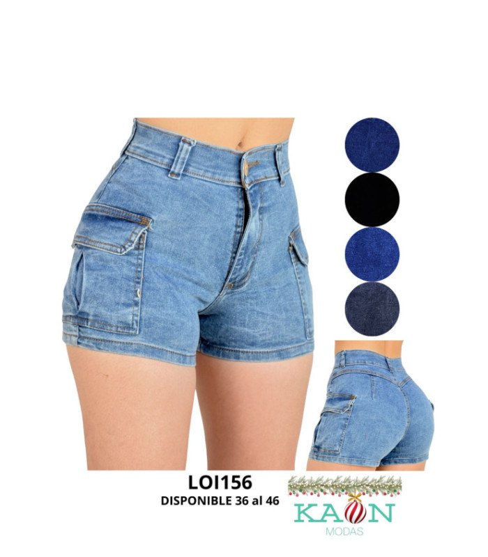 SHORT JEANS FEM.CARGO 36 AL 46.LOIS